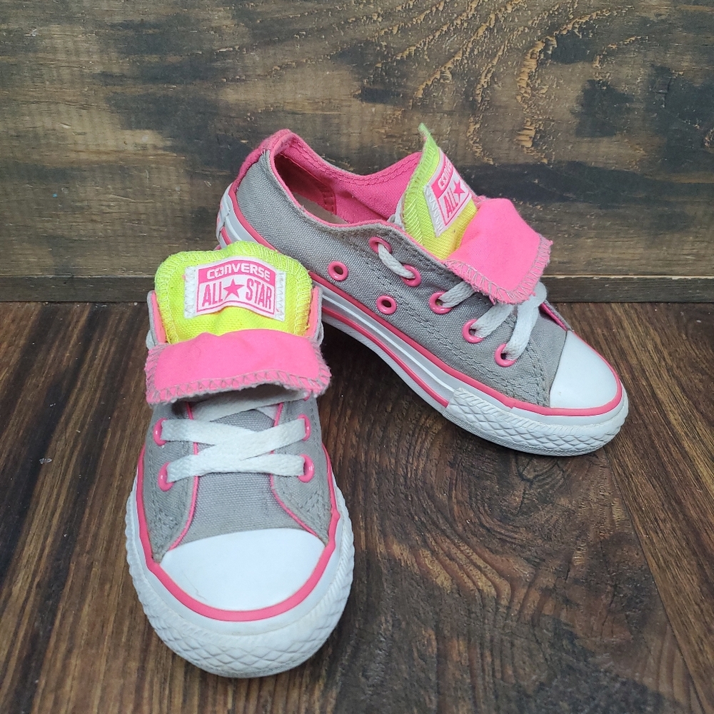 Converse Chuck Taylor All Star Double Tongue Low 640578F Girls Shoes Pink Sz 11